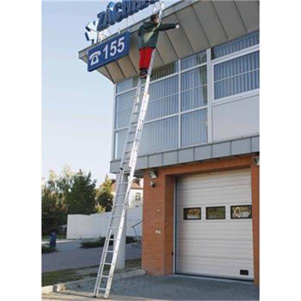 Alve 8208 - Žebřík 3,83m 2-dílný výsuvný, hliníkový AL, 2x8 příček, FORTE