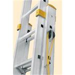 Alve 8820 - Žebřík 10,06m 2-dílný výsuvný rozšířený s lanem, hliníkový AL, 2x20 příček, FORTE