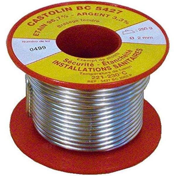 Castolin 600239 - 5427 BN Pájka cín-stříbro pr. 1,5mm, měkká, trubička s tavidlem, 250g