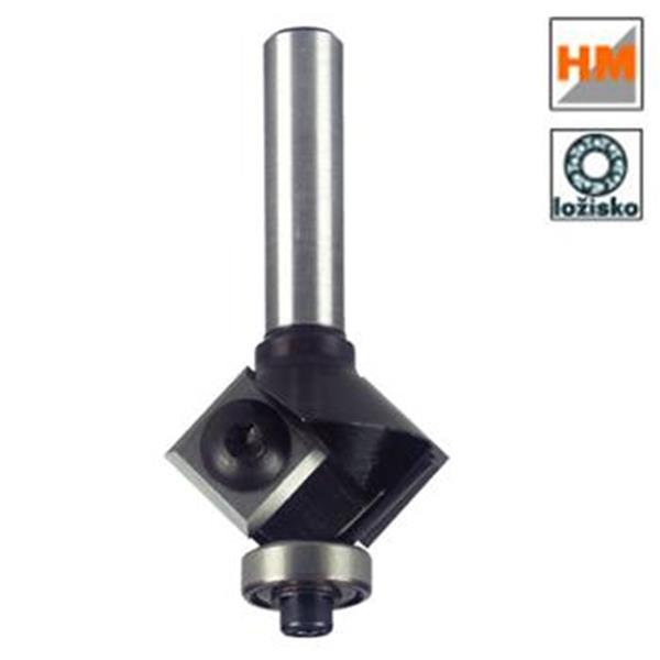 IGM F042-45081 - Úhlová žiletková fréza na dřevo pr. 29x12mm, 45° s ložiskem, stopka 8 mm, IGM