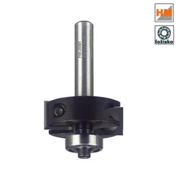 IGM F049-35581 - Falcovací žiletková fréza na dřevo pr. 34,9x12mm, s ložiskem, stopka 8 mm, HM žiletky