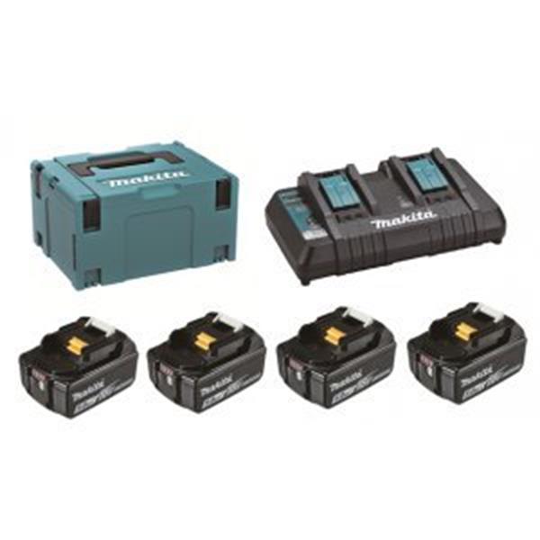 Makita 197626-8 - Sada 4x akumulátorů LXT BL1850B (Li-ion) 18V 5.0 Ah + nabíječka DC18RD