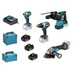 Makita DLX4195JX1 - Aku sada DGA504+DHR243+DHP489+DTD173 Li-ion LXT 18V/5,0Ah