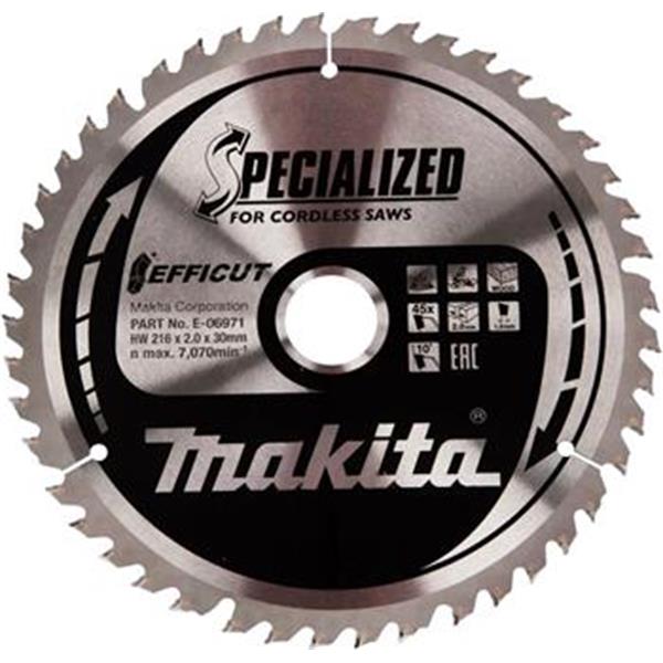 Makita E-06971 - TCT pilový kotouč Efficut 216 x 2,0 x 30mm 45Z (new E-06987)