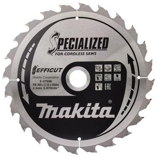 Makita E-07696 - TCT pilový kotouč Efficut 260 x 2,15 x 30 mm, 24Z (new E-07705)