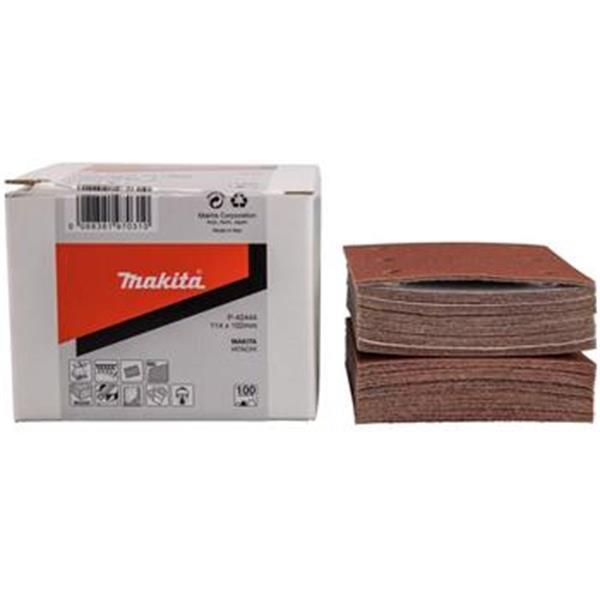 Makita P-42444 - Arch, brusný papír 114 x 102 mm, hrubost 100, 6-děr red na suchý zip (balení 50ks)