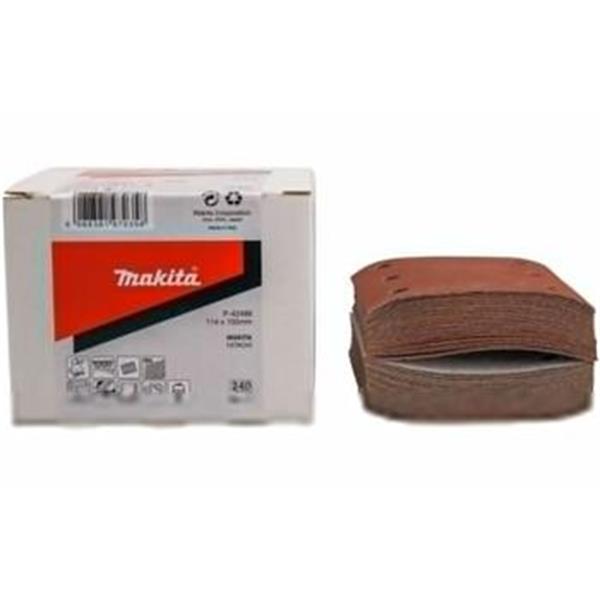 Makita P-42488 - Arch, brusný papír 114 x 102 mm, hrubost 240, 6-děr red na suchý zip (balení 50ks)