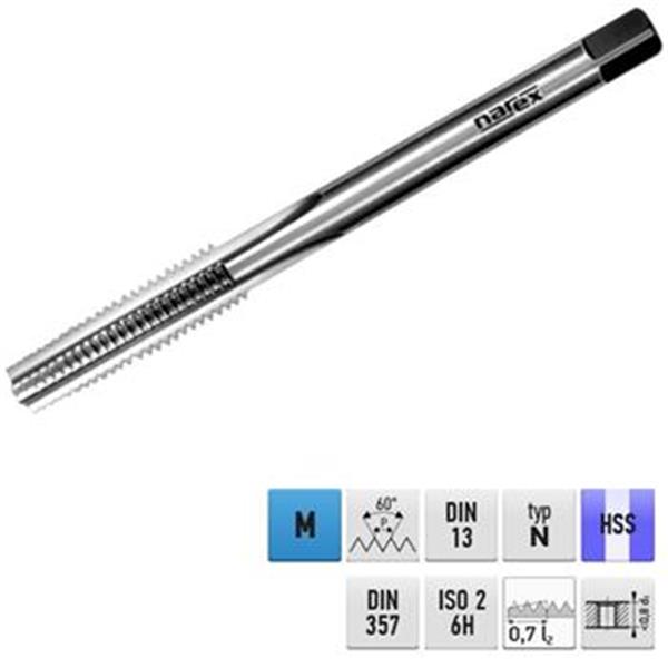 Narex Ždánice 041531712050000 - Závitník M 5,0x0,8mm maticový HSS typ 3070 - 5000, lícování ISO2 (6H)