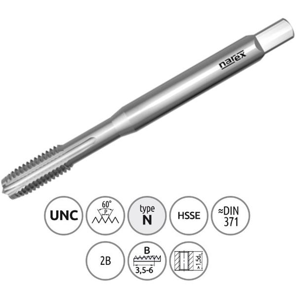 Narex Ždánice 041531820005000 - Závitník strojní UNC No. 10 stoupání 24P na palec (") typ 3043 kód 1504, DIN 371