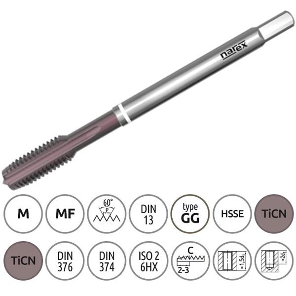 Narex Ždánice 041538228100000 - Závitník strojní M10 x 1,5mm typ 3042 kód 3080, lícování ISO 2 6HX