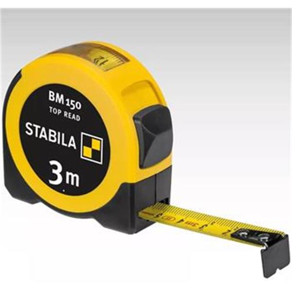 STABILA 19839 - Metr svinovací 3m, žlutá páska, šíře 16mm, Typ BM 150 W s odečítacím okénkem