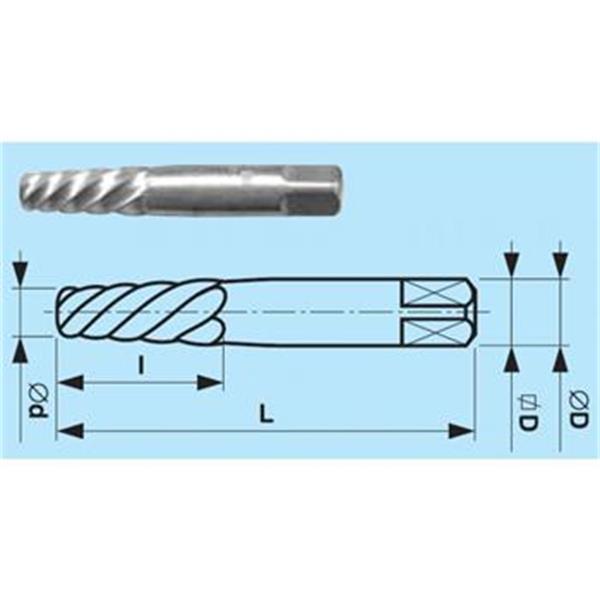 STIM ZET 231680 - Vytahovák zalomených šroubů č. 4, pro M11-14mm, nebo 7/16"-9/16"