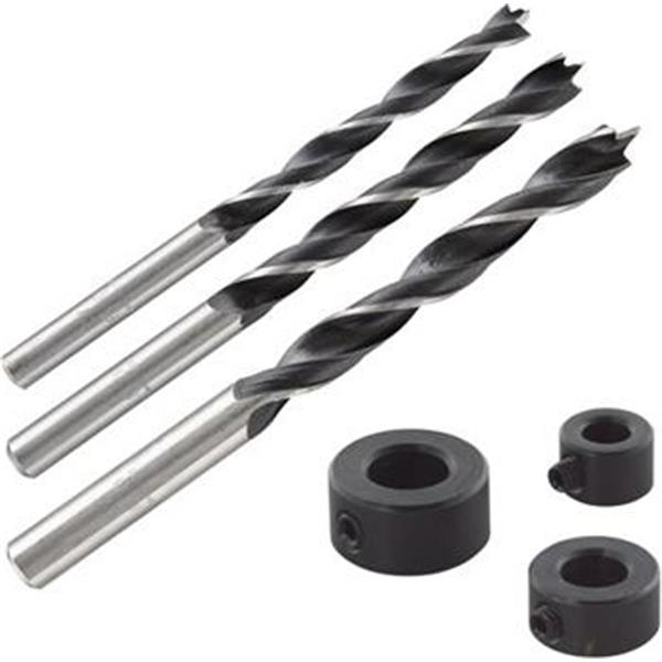 Wolfcraft 2730000 - Sada vrtáků do dřeva 3-dílná pr. 6, 8, 10 mm, s dorazy